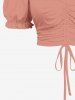 Plus Size Cinched Ruched Ruffles Cold Shoulder Cami Top -  