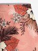Jupe hawaïenne fendue grande taille à imprimé feuilles tropicales et fleurs d'hibiscus - Rose clair M