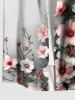 Plus Size Flowers Ombre Print Buttons Pocket Hawaii Shirt For Men -  