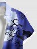 Chemise grande taille à imprimé citrouille, lanterne, squelette, arbre, lune, Halloween, boutonnée, poche, pour homme - Pourpre  L