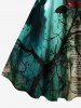 Plus Size Rose Flower Newspaper Angel Print A Line Tank Dress -  
