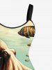 Plus Size Octopus Shell Coral Fish Print Hawaii Sea Creatures A Line Tank Dress -  