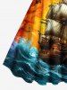 Plus Size Sea Waves Sailboat Map Print Hawaii Cruise A Line Tank Dress -  