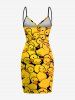 Tenue de plage hawaïenne grande taille à imprimé canard pour couple - Jaune 