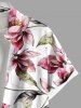 Flowers Leaf Print Plus Size Matching Hawaii Beach Outfit For Couples -  