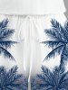 Matching Hawaii Shirt and Romper Plus Size Beach Outfit Coconut Tree Ombre Colorblock Printed for Couples -  