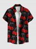 Halloween Cherry Skulls Print Plus Size Matching Hawaii Beach Outfit For Couples -  