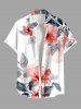 Hibiscus Flowers Leaf Print Plus Size Matching Hawaii Beach Outfit For Couples -  