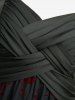 Gothic Plus Size Ruched Braided Panel Skulls Flocking Mesh Tank Dress -  