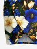 Plus Size Gilding Two Tone Hibiscus Flower Print Hawaii Convertible Beach Cover Up -  
