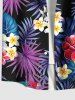 Chemise hawaïenne grande taille à imprimé feuilles tropicales et fleurs d'hibiscus pour homme - Concorde M