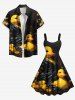 Plus Size Cute Duck Family Print Hawaii A Line Tank Dress -  