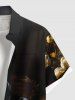 Chemise hawaïenne grande taille à imprimé canards mignons et poches boutonnées pour homme - Noir 2XL