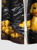 Plus Size Cute Duck Family Print Hawaii Button Pocket Shirt For Men -  