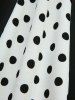 Polka Dot Printed Patchwork Vintage A Line Dress with Removable Tied Belt -  
