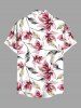 Chemise hawaïenne grande taille à imprimé fleurs et feuilles, avec poches et boutons, pour homme - Blanc L