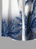 Plus Size Coconut Tree Ombre Colorblock Print Buttons Pocket Hawaii Shirt For Men -  