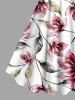Plus Size Flowers Leaf Print Hawaii Tank Dress -  