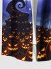 Halloween Pumpkin Lantern Skeleton Wizard Tree Moon Print Plus Size Matching Outfit For Couples -  