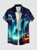 Halloween Pumpkin Ghost Bat Galaxy Print Plus Size Matching Outfit For Couples -  