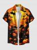 Tenue d'Halloween grande taille à imprimé citrouille, lanterne et chauve-souris pour couples - Orange 