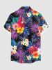 Tropical Leaf Hibiscus Flower Print Plus Size Matching Hawaii Beach Outfit For Couples -  