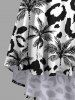 Plus Size Coconut Tree Leopard Print Hawaii High Low Asymmetric Cami Dress -  