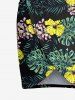 Robe de plage convertible grande taille à imprimé feuilles tropicales et fleurs d'hibiscus hawaïennes - Noir 4X