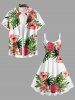 Robe débardeur hawaïenne grande taille à imprimé feuilles tropicales et fleurs d'hibiscus - Blanc L