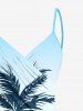 Plus Size Coconut Tree Ombre Colorblock Sea Bird Print Convertible Hawaii Beach Cover -  