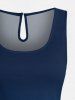 Ensemble chemise et barboteuse hawaïennes assorties, tenue de plage grande taille, imprimé cocotiers, bus, dégradé de couleurs, pour couples - Bleu profond 