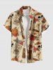 Halloween Skull Flower Pumpkin Mask Print Plus Size Matching Outfit For Couples -  