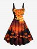 Halloween Pumpkin Lantern Moon Bat Trees Print Plus Size Matching Outfit For Couples -  