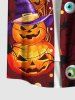 Tenue d'Halloween grande taille assortie pour couples, motif citrouille, crâne, yeux ballons, imprimé chauve-souris - Rouge foncé 