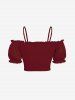 Tenue d'Halloween grande taille assortie pour couples, motif citrouille, crâne, yeux ballons, imprimé chauve-souris - Rouge foncé 