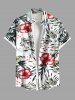 Tenue de plage hawaïenne assortie grande taille à imprimé feuilles tropicales et fleurs d'hibiscus pour couples - Blanc 