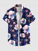 Matching Hawaii Shirt and Romper Plus Size Beach Outfit Ombre Flower Print For Couples -  