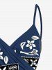 Tenue de plage hawaïenne assortie grande taille à imprimé floral ethnique et graphique pour couples - Bleu profond 
