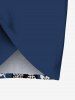 Tenue de plage hawaïenne assortie grande taille à imprimé floral ethnique et graphique pour couples - Bleu profond 