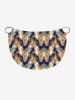 Tenue de plage hawaïenne assortie grande taille à imprimé ethnique, motif feuilles tropicales et fleurs d'hibiscus, pour couples - Bleu 