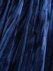 Plus Size Ruched Crisscross Panel Ruffles Buckle Chains Split Velvet Cami Dress -  