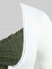 Plus Size Ruffles Ruched Textured Cami Top And Lace Trim Buckle Long Sleeve Top -  