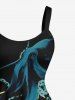 Robe trapèze hawaïenne à imprimé pieuvre grande taille - Noir XXS