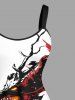 Robe débardeur trapèze imprimée de flammes de dragon grande taille - Blanc S