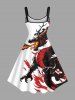 Robe débardeur trapèze imprimée de flammes de dragon grande taille - Blanc S