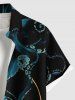 Plus Size Octopus Print Hawaii Button Pocket Shirt For Men -  