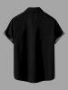 Plus Size Two Tone Skeleton Print Halloween Button Pocket Shirt For Men -  
