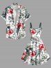 Plus Size Hibiscus Flowers Tropical Leaf Print Hawaii Tank Dress -  