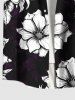 Plus Size Flowers Print Buttons Pocket Hawaii Shirt For Men -  