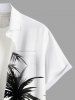 Plus Size Coconut Tree Print Buttons Pocket Hawaii Shirt For Men -  